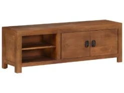 Meuble Télé Buffet Tv Télévision Design Pratique 120 Cm Bois De Manguier Massif 2502066