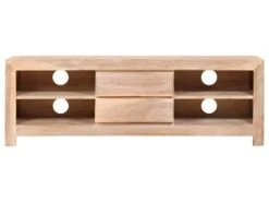 Meuble Télé Buffet Tv Télévision Design Pratique Bois D'acacia Massif 120 Cm Marron Clair 2502121 6 Meuble Télé Buffet Tv Télévision Design Pratique Bois D'acacia Massif 120 Cm Marron Clair 2502121 -Deco.fr Soldes Boutique meuble tv 8920813