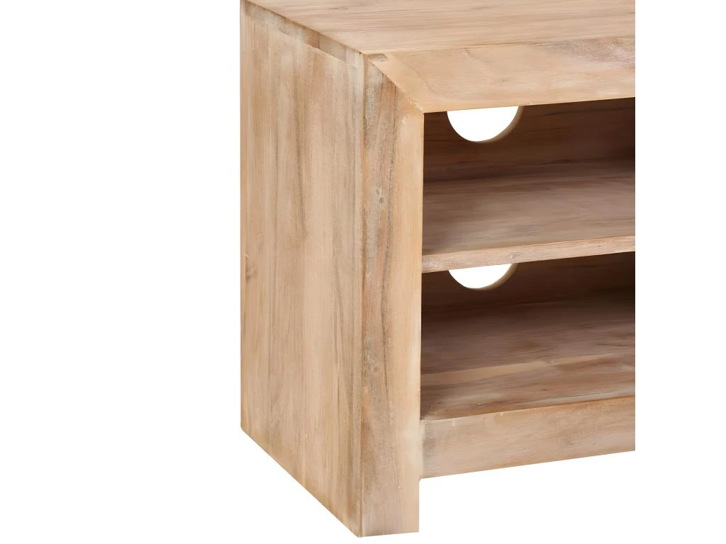 Meuble Télé Buffet Tv Télévision Design Pratique Bois D'acacia Massif 120 Cm Marron Clair 2502121 4 Meuble Télé Buffet Tv Télévision Design Pratique Bois D'acacia Massif 120 Cm Marron Clair 2502121 – Image 4
