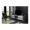Meuble TV Design MANHATTAN 140 Cm à 2 Portes Et 2 Niches Coloris Sonoma Et Blanc + Led -Deco.fr Soldes Boutique meuble tv 8922399