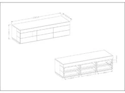 Meuble TV XL 200cm Collection KILES. Coloris Blanc Et Gris. Style Design. 7 Meuble TV XL 200cm Collection KILES. Coloris Blanc Et Gris. Style Design. -Deco.fr Soldes Boutique meuble tv 8922933