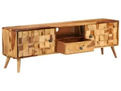 Meuble Télé Buffet Tv Télévision Design Pratique Bois Sesham Massif Avec Finition Miel 140 Cm 2502185 -Deco.fr Soldes Boutique meuble tv 8922975
