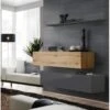 Ensemble Meubles De Salon SWITCH SBII Design, Coloris Gris Brillant Et Chêne Wotan. 9 Ensemble Meubles De Salon SWITCH SBII Design, Coloris Gris Brillant Et Chêne Wotan. -Deco.fr Soldes Boutique meuble tv 8923705