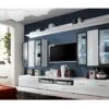 Ensemble Meuble Salon Iceland Blanc De Haute Brillance Avec LED -Deco.fr Soldes Boutique meuble tv 8923943