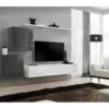 Ensemble Meuble Salon SWITCH V Design, Coloris Blanc Et Gris Brillant. -Deco.fr Soldes Boutique meuble tv 8923947