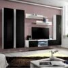 Ensemble Meuble TV FLY P1 Avec LED. Coloris Blanc Et Noir. Meubles Suspendus Design Pour Votre Salon. -Deco.fr Soldes Boutique meuble tv 8925003