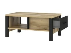 Ensemble De 5 Meubles De Salon Collection DARWIN. Couleur Chêne Clair Et Noir. -Deco.fr Soldes Boutique meuble tv 8925305