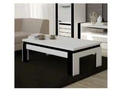 Ensemble Meuble De Salon LINA Blanc Et Noir Laqué. -Deco.fr Soldes Boutique meuble tv 8925391