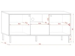 Meuble TV Industriel SPEBO, 140 Cm, 2 Portes Et 1 Tiroir, Coloris Noir Mat Et Chêne Wotan. -Deco.fr Soldes Boutique meuble tv 8932295