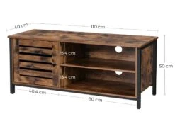 Meuble TV 1 Porte 2 Niches Industriel - Naturel Fonce -Deco.fr Soldes Boutique meuble tv 9238597