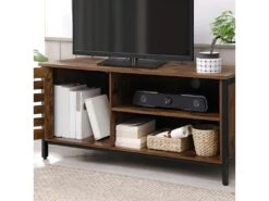 Meuble TV 1 Porte 2 Niches Industriel - Naturel Fonce -Deco.fr Soldes Boutique meuble tv 9238599