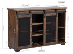 Meuble TV Droit En Bois Noyer Massif Avec 7 Niches Et 2 Portes NEWBARN -Deco.fr Soldes Boutique meuble tv 9494905