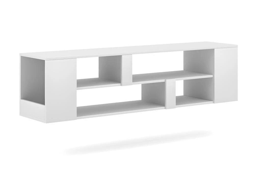 Meuble TV Mural 155 Cm Cleon Blanc 1 Meuble TV Mural 155 Cm Cleon Blanc