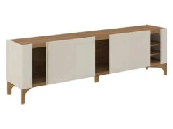 Meuble TV 203 Cm TV 72 Pouces Blanc Chêne -Deco.fr Soldes Boutique meuble tv 9495231