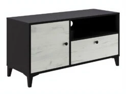 Meuble TV En Mélaminé Coloris Noir / Blanc - Longueur 110 X Profondeur 40 X Hauteur 55 Cm 9 Meuble TV En Mélaminé Coloris Noir / Blanc - Longueur 110 X Profondeur 40 X Hauteur 55 Cm -Deco.fr Soldes Boutique meuble tv 9495533