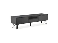 Meuble TV Gris Anthracite Céramique Et Pied Métal 3 Tiroirs - ONYX -Deco.fr Soldes Boutique meuble tv 9496411