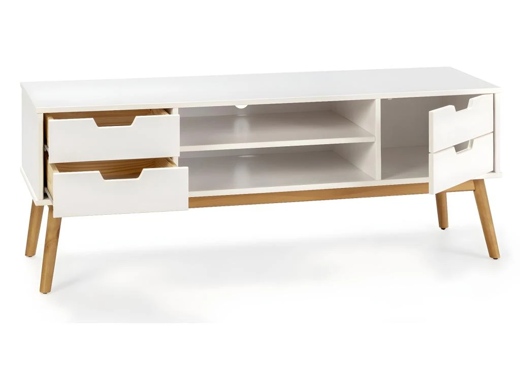 Meuble Tv Baku 1 Porte Et 2 Tiroir Couleur Blanc, 140 Cm 2 Meuble Tv Baku 1 Porte Et 2 Tiroir Couleur Blanc, 140 Cm – Image 2