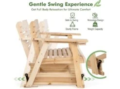 Fauteuil à Bascule De Jardin En Bois De Sapin, 80x81x87cm -Deco.fr Soldes Boutique salon de jardin 19407769