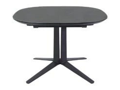 Table De Repas Ovale Extensible D.110/150 Cm En Céramique Gris - DIVA