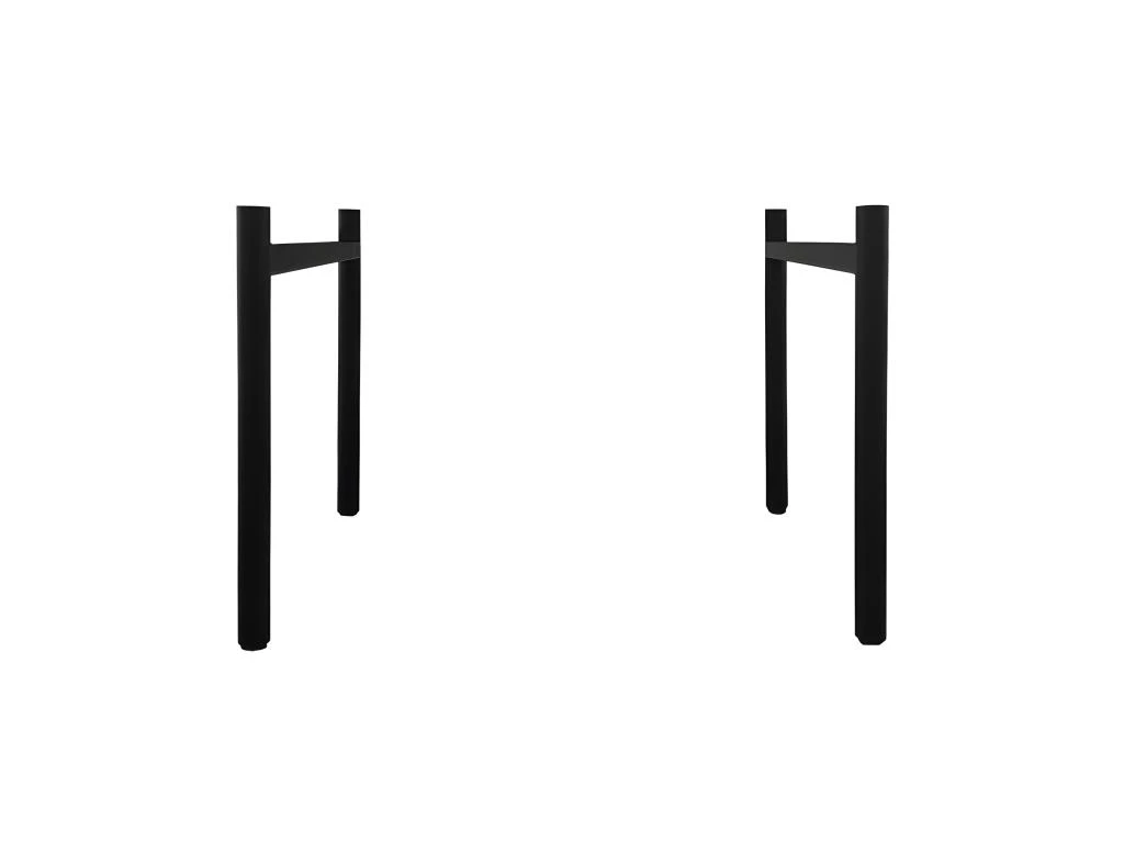 4 Pieds De Table De Repas Minimalistes Métal Noir H.65 Cm - 09 3 4 Pieds De Table De Repas Minimalistes Métal Noir H.65 Cm - 09 – Image 3