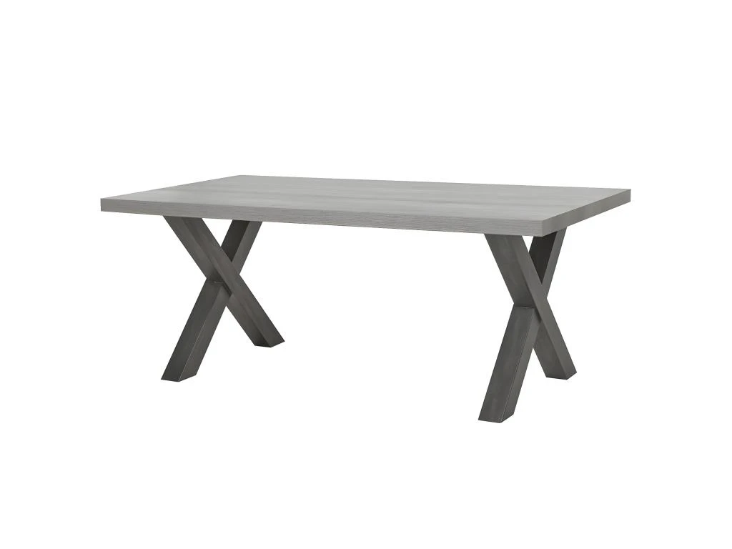 LEIF - Table Rectangulaire 185cm Effet Bois Grisé 1 LEIF - Table Rectangulaire 185cm Effet Bois Grisé