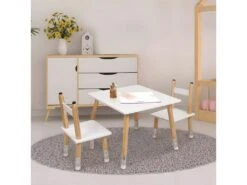 LAPIS - Ensemble Table Et 2 Chaises Enfant Base Crayons -Deco.fr Soldes Boutique table a manger 10032233