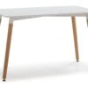Table à Manger Aroa Blanche, Pieds En Bois De Hêtre, 120x60 Cm -Deco.fr Soldes Boutique table a manger 10032249