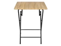 BARRY - Table De Repas Carrée Pliable Effet Bois Clair