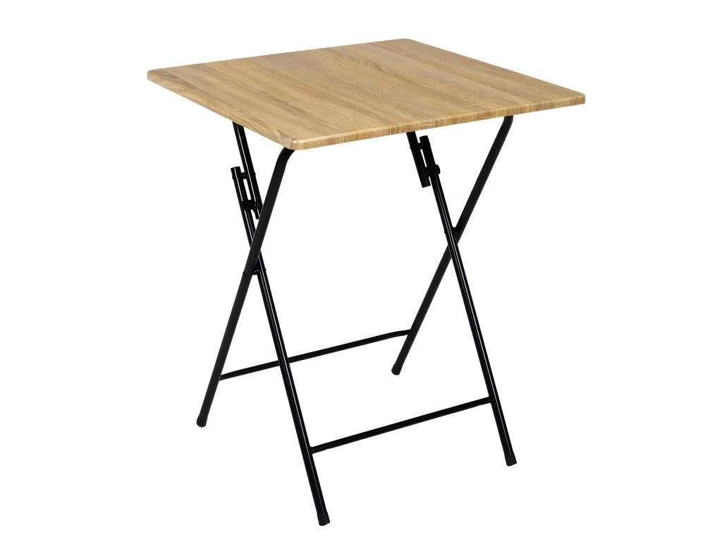 BARRY - Table De Repas Carrée Pliable Effet Bois Clair 2 BARRY - Table De Repas Carrée Pliable Effet Bois Clair – Image 2