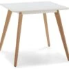 Table à Manger Aroa Blanche, Pieds En Bois De Hêtre, 80x80 Cm -Deco.fr Soldes Boutique table a manger 10035305