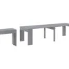 Table Console Extensible Jusqu'a 301 Cm, Finition Couleur CIMENT, Dimensions Fermee : 90x50x78 Cm