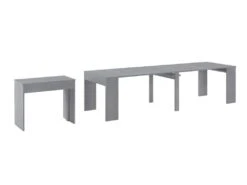 Table Console Extensible Jusqu'a 301 Cm, Finition Couleur CIMENT, Dimensions Fermee : 90x50x78 Cm