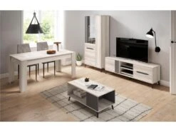 Table De Salle A Manger De 140cm Extensible 200cm, Couleur Shamal, 90.4x140.4/200.4x76.1cm -Deco.fr Soldes Boutique table a manger 10035689