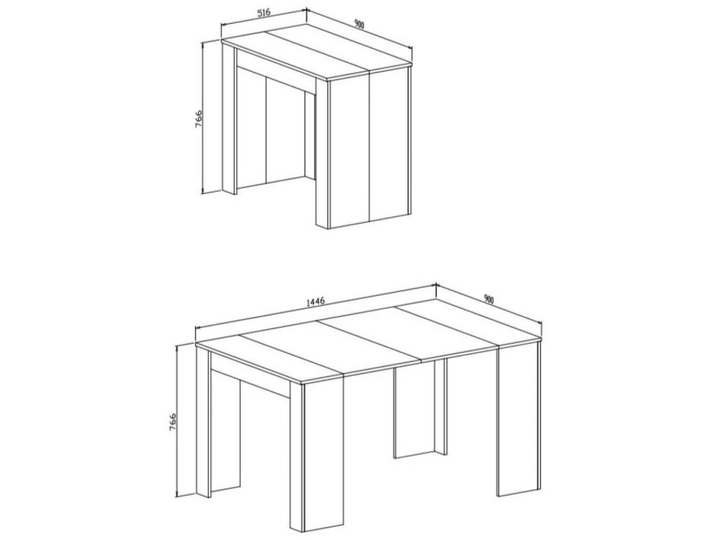 Table Console Extensible Avec Rallonges,jusqu'a 140 Cm, Couleur Blanc Mat. 4 Table Console Extensible Avec Rallonges,jusqu'a 140 Cm, Couleur Blanc Mat. – Image 4