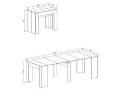 Table Console Extensible +rallonges, Jusqu'a 237 Cm, Coul. Chene Clair Brosse. -Deco.fr Soldes Boutique table a manger 10035763