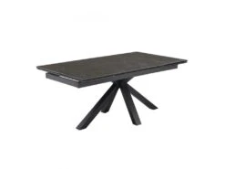 Table Extensible 160/240 Cm Céramique Gris Foncé Pied Croix - UTAH 04