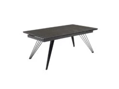 Table Extensible 160/240 Cm Céramique Gris Foncé Pieds Filaires - UTAH 01