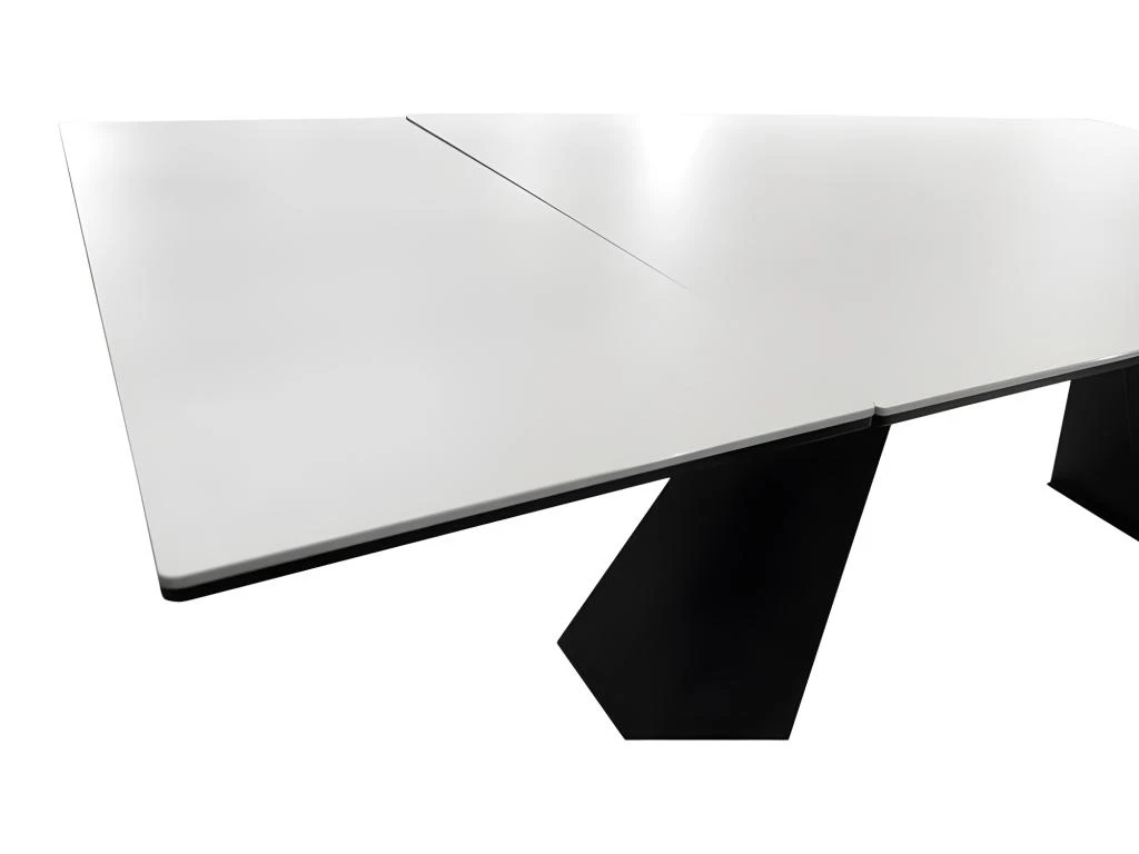 Table De Repas Extensible 160/240 Cm En Céramique Blanc - OPALE 4 Table De Repas Extensible 160/240 Cm En Céramique Blanc - OPALE – Image 4