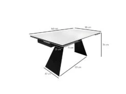 Table De Repas Extensible 160/240 Cm En Céramique Blanc - OPALE 9 Table De Repas Extensible 160/240 Cm En Céramique Blanc - OPALE -Deco.fr Soldes Boutique table a manger 10233709