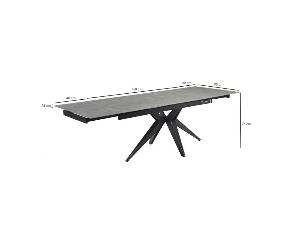 Table Extensible 160/240 Cm Céramique Gris Marbré Pied étoile - ARIZONA 06 4 Table Extensible 160/240 Cm Céramique Gris Marbré Pied étoile - ARIZONA 06 – Image 4