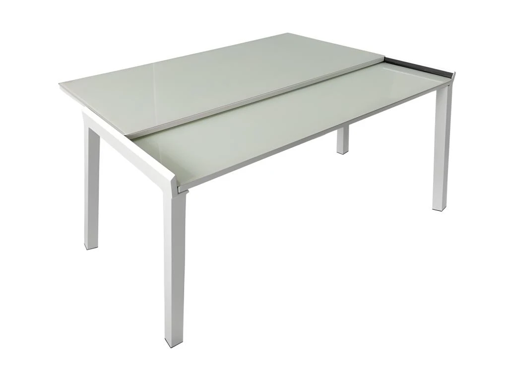 Table Extensible En Largeur 55/110 Plateau Verre Blanc - AGATE 3 Table Extensible En Largeur 55/110 Plateau Verre Blanc - AGATE – Image 3