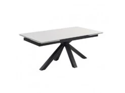 Table Extensible 160/240 Cm Céramique Blanc Pied Croix - OREGON 04