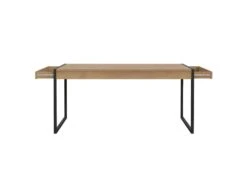 Table De Repas Revêtement Effet Chêne Piètement Métal Noir Mat - MODE -Deco.fr Soldes Boutique table a manger 10346495