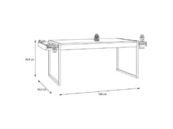 Table De Repas Revêtement Effet Chêne Piètement Métal Noir Mat - MODE -Deco.fr Soldes Boutique table a manger 10346499