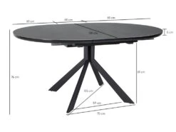 Table Ronde Extensible 120/160 Cm Céramique Gris Anthracite - HARDY 8 Table Ronde Extensible 120/160 Cm Céramique Gris Anthracite - HARDY -Deco.fr Soldes Boutique table a manger 10346565