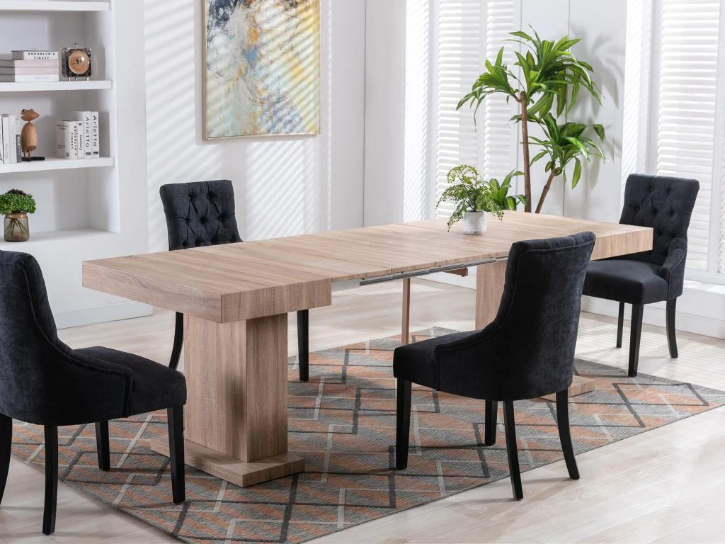 Table à Manger Extensible 4 à 10 Couverts En MDF - Naturel - MIROSLAV 1 Table à Manger Extensible 4 à 10 Couverts En MDF - Naturel - MIROSLAV