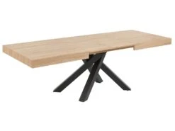 Table à Manger Extensible 6 à 10 Couverts En MDF Et Métal - Naturel Et Noir - CATONAV 24 Table à Manger Extensible 6 à 10 Couverts En MDF Et Métal - Naturel Et Noir - CATONAV -Deco.fr Soldes Boutique table a manger 10736139