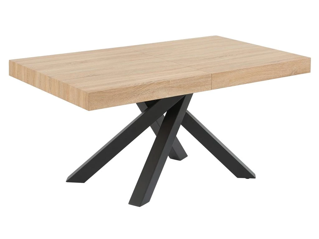 Table à Manger Extensible 6 à 10 Couverts En MDF Et Métal - Naturel Et Noir - CATONAV 8 Table à Manger Extensible 6 à 10 Couverts En MDF Et Métal - Naturel Et Noir - CATONAV – Image 8
