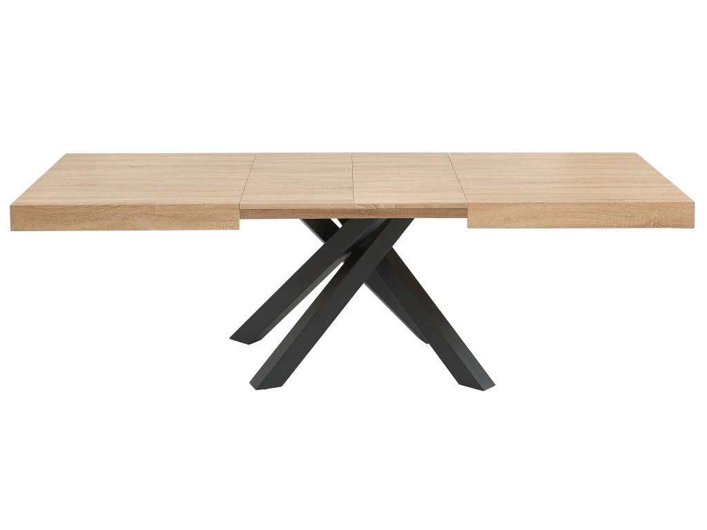 Table à Manger Extensible 6 à 10 Couverts En MDF Et Métal - Naturel Et Noir - CATONAV 7 Table à Manger Extensible 6 à 10 Couverts En MDF Et Métal - Naturel Et Noir - CATONAV – Image 7
