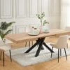 Table à Manger Extensible 6 à 10 Couverts En MDF Et Métal - Naturel Et Noir - CATONAV -Deco.fr Soldes Boutique table a manger 10736177